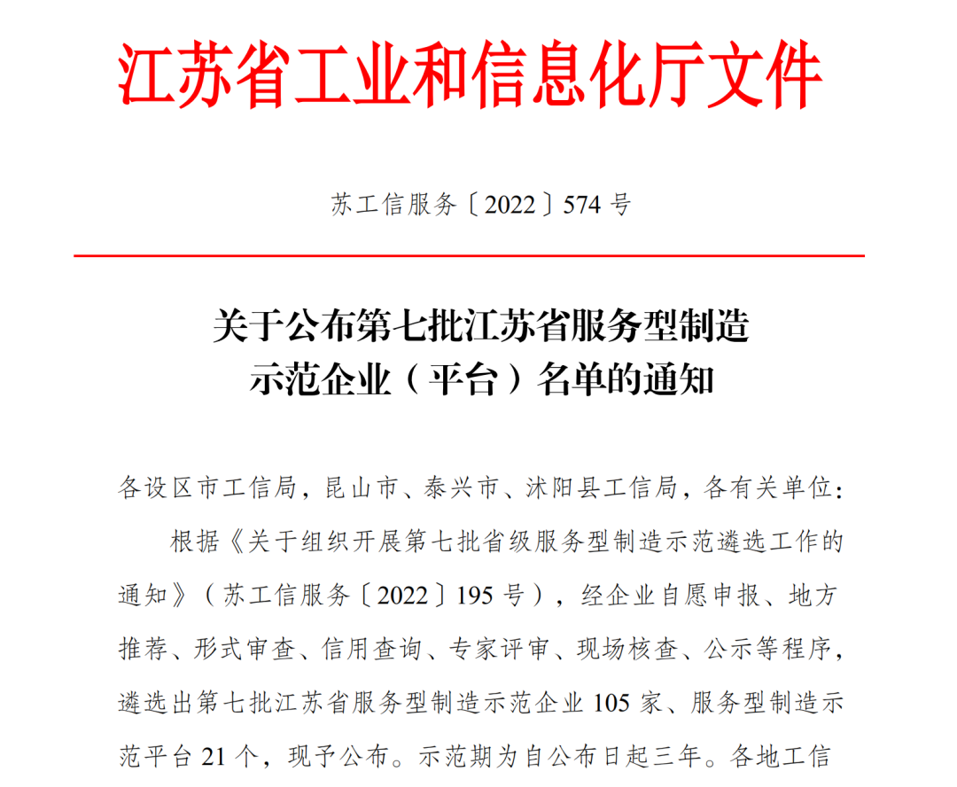 蘇州冠科工業(yè)設備有限公司獲評江蘇省服務型制造示范企業(yè) 蘇州冠科工業(yè)設備有限公司獲評江蘇省服務型制造示范企業(yè)